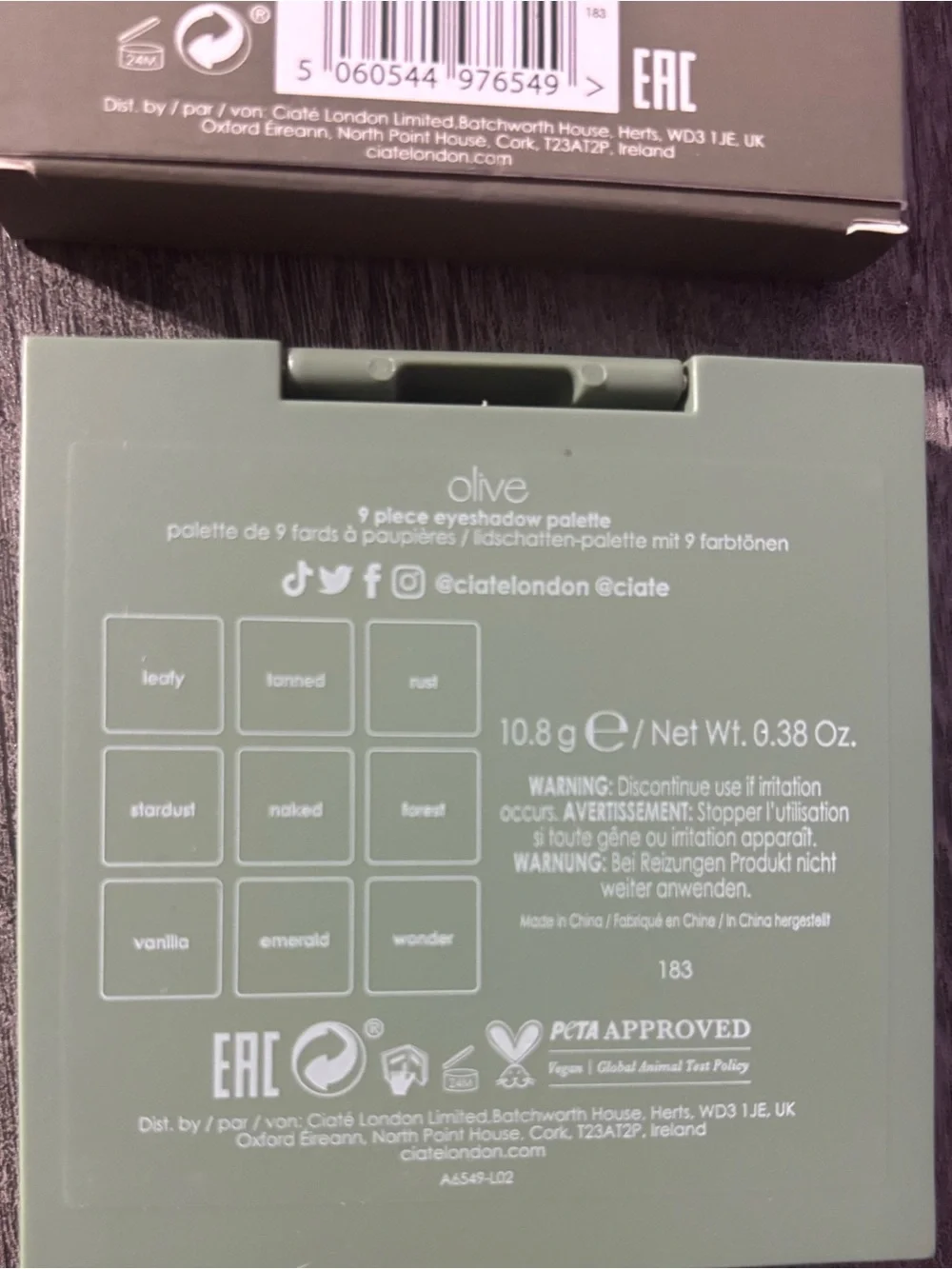 Ciate London Olive Trend Eyeshadow Palette NEW In Box